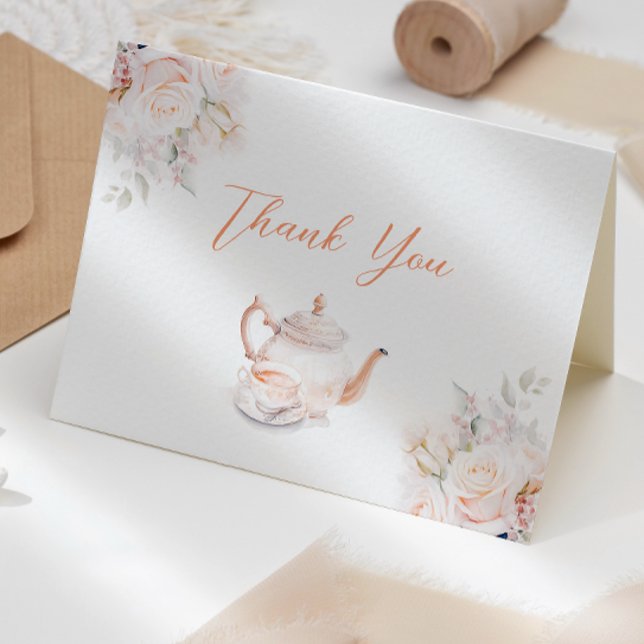 Tarjeta De Agradecimiento Pastel Blooms Tea Fiesta Bridal Shower (Subido por el creador)