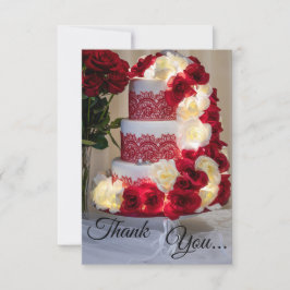 Tarjeta De Agradecimiento Pastel, Bouquet, anillos y velo, de 1458 Bodas