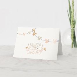Tarjeta De Agradecimiento Pastel Bunny Garland Easter Holiday Card