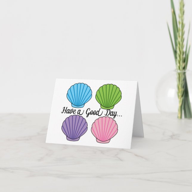 Tarjeta De Agradecimiento Pastel Colorful Seashell Pack (Anverso)