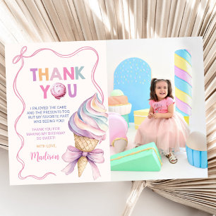 Tarjeta De Agradecimiento Pastel Coquette Ice Cream Chicas Fotos de cumpleañ