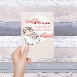 Tarjeta De Agradecimiento Pastel de Bebé Pastel con nubes rosadas