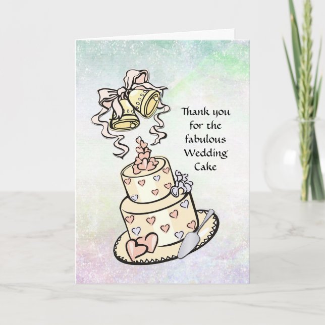 Tarjeta De Agradecimiento Pastel de boda - Muchos usos - Servicios para novi (Anverso)