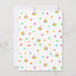 Tarjeta De Agradecimiento Pastel de Cumpleaños Acuarela Arcoíris Pintura Col