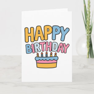 Tarjeta De Agradecimiento Pastel de Cumpleaños Feliz
