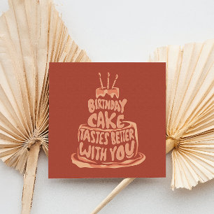 Tarjeta De Agradecimiento Pastel de Cumpleaños Te Gustará Mejor - Rojo
