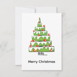 Tarjeta De Agradecimiento Pastel de Navidad árbol - Fiesta minimalista