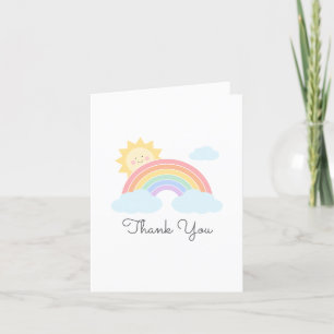Tarjeta De Agradecimiento Pastel de sol arcoiris