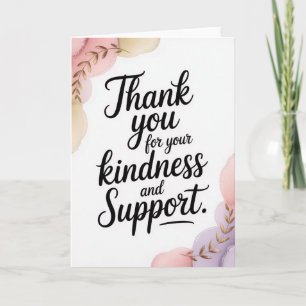 Tarjeta de agradecimiento pastel elegante para com