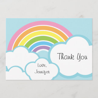 Tarjeta De Agradecimiento Pastel Feliz Pequeño Arcoiris