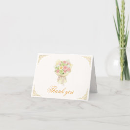 Tarjeta De Agradecimiento Pastel Floral Bridal Shower – Japanese