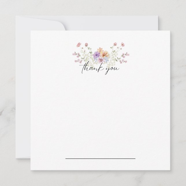 Tarjeta De Agradecimiento Pastel Floral Gracias Notecard (Anverso)