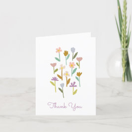 Tarjeta De Agradecimiento Pastel Floral Ilustración Boho Gracias Cartas