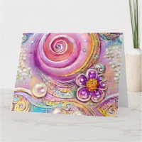 Pastel Floral Natación con Perlas de Marfil y Ti