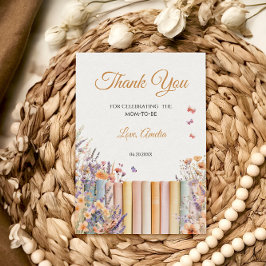 Tarjeta De Agradecimiento Pastel Floral Storybook Baby Shower
