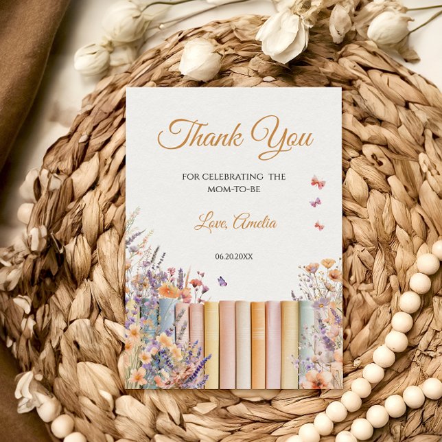 Tarjeta De Agradecimiento Pastel Floral Storybook Baby Shower (Subido por el creador)