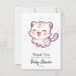 Tarjeta De Agradecimiento Pastel Jungle Tiger Baby Shower