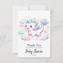 Tarjeta De Agradecimiento Pastel Majestic Dragon Baby Shower
