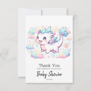 Tarjeta De Agradecimiento Pastel Majestic Dragon Baby Shower