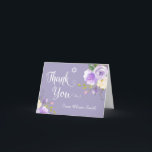 Tarjeta De Agradecimiento Pastel Morado Floral Bat Mitzvah<br><div class="desc">Pastel Morado Floral Blanco Bat Mitzvah Gracias Tarjeta De Nota</div>