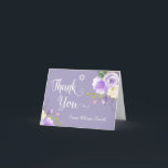 Tarjeta De Agradecimiento Pastel Morado Floral Bat Mitzvah<br><div class="desc">Pastel Morado Floral Blanco Bat Mitzvah Gracias Tarjeta De Nota</div>