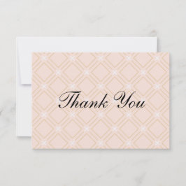 Tarjeta De Agradecimiento Pastel Peach y Geométrica de Oro