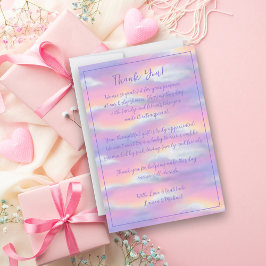 Tarjeta De Agradecimiento Pastel Rainbow Sky Baby Shower