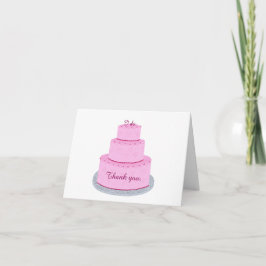 Tarjeta De Agradecimiento Pastel rosa con capas de corazón gracias a las tar