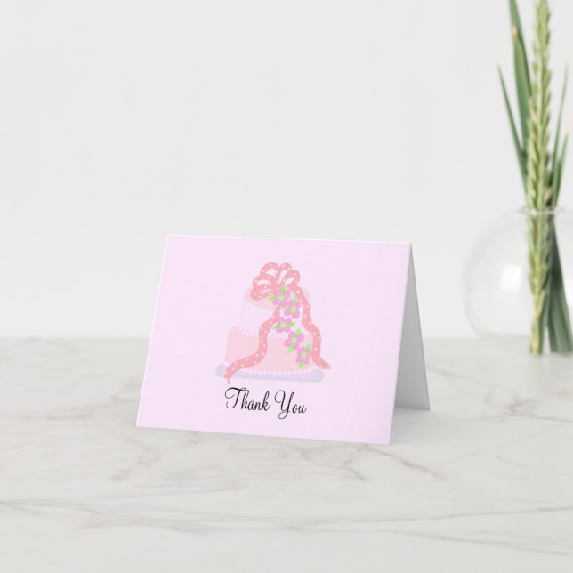 Tarjeta De Agradecimiento Pastel rosa elegante (Anverso)