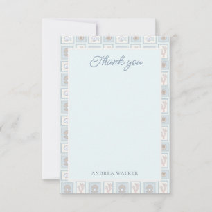 Tarjeta De Agradecimiento Pastel Sea You Soon Baby Ocean Stamps Baby Shower