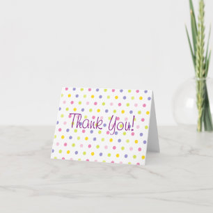 Tarjeta De Agradecimiento Pastel Sprinkle Polka Dot Baby Shower Gracias