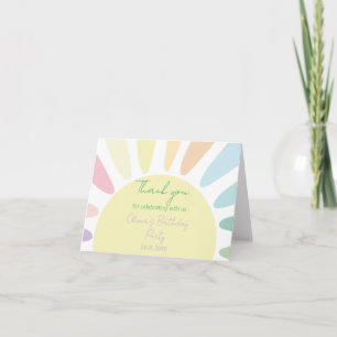 Tarjeta De Agradecimiento Pastel Sunshine Gracias fiesta de cumpleaños