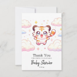 Tarjeta De Agradecimiento Pastel Tiger Baby Shower