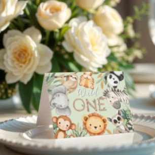 Tarjeta De Agradecimiento Pastel Tropical Salvaje Una Selva Animales Safari