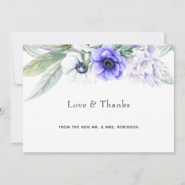 Tarjeta De Agradecimiento Pastel Violet Floral Boda