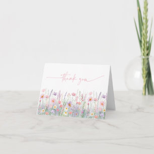 Tarjeta De Agradecimiento Pastel Wildflower Meadow Baby Shower