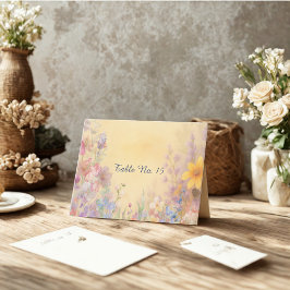 Tarjeta De Agradecimiento Pastel Wildflower Meadow Barn Boda número de mesa