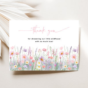 Tarjeta De Agradecimiento Pastel Wildflowers Baby Shower