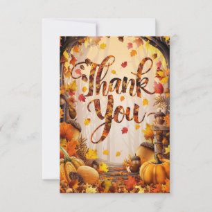 Tarjeta De Agradecimiento Pastel Wishes Autumn Fall