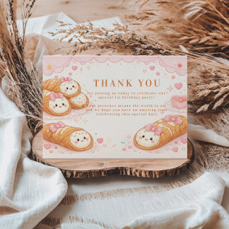 Tarjeta De Agradecimiento Pastelería Dulce Cannoli Cumpleaños 1er