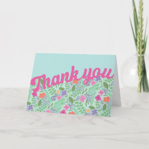 Tarjeta De Agradecimiento Pasteles de flores estilizadas Millefleur