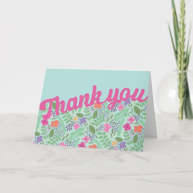 Tarjeta De Agradecimiento Pasteles de flores estilizadas Millefleur (Anverso)