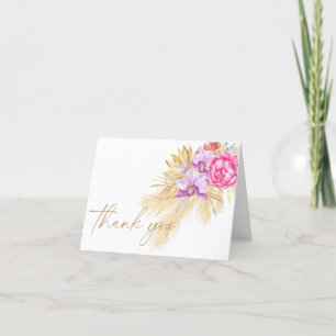 Tarjeta De Agradecimiento Pasto de pampas boho - Gracias por la fiesta de be