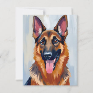Tarjeta De Agradecimiento Pastor Alemán Perro Acuarela Mascota