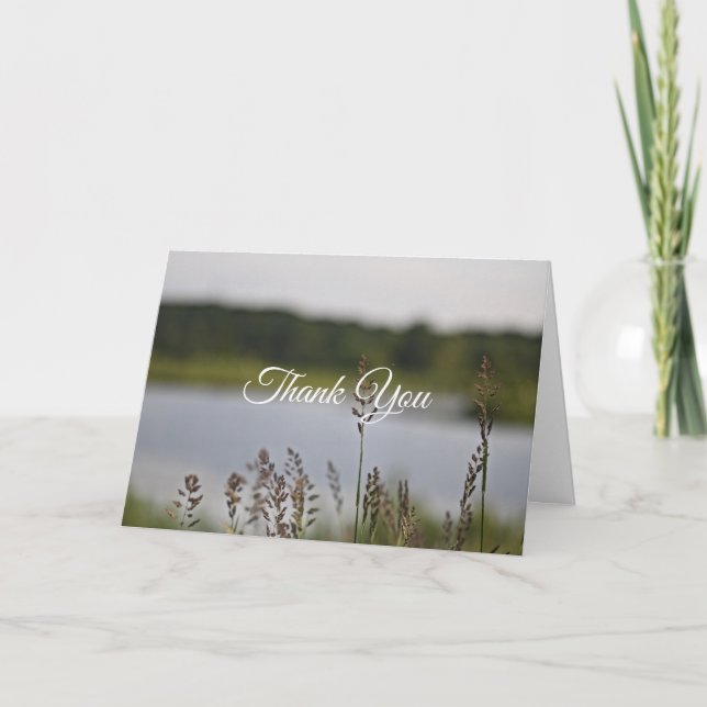 Tarjeta De Agradecimiento Pastor appreciation Quiet Lake Landscape Bible (Anverso)