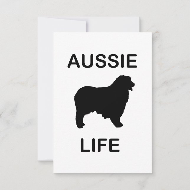Tarjeta De Agradecimiento pastor australiano aussie life (Anverso)