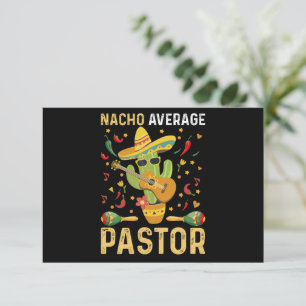 Tarjeta De Agradecimiento Pastor promedio nacho líder religioso cinco de may
