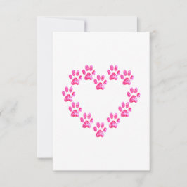 Tarjeta De Agradecimiento Pata de perro corazón FELICITACIONES POR TU NUEVO