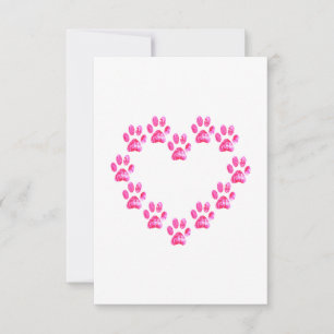 Tarjeta De Agradecimiento Pata de perro corazón FELICITACIONES POR TU NUEVO 