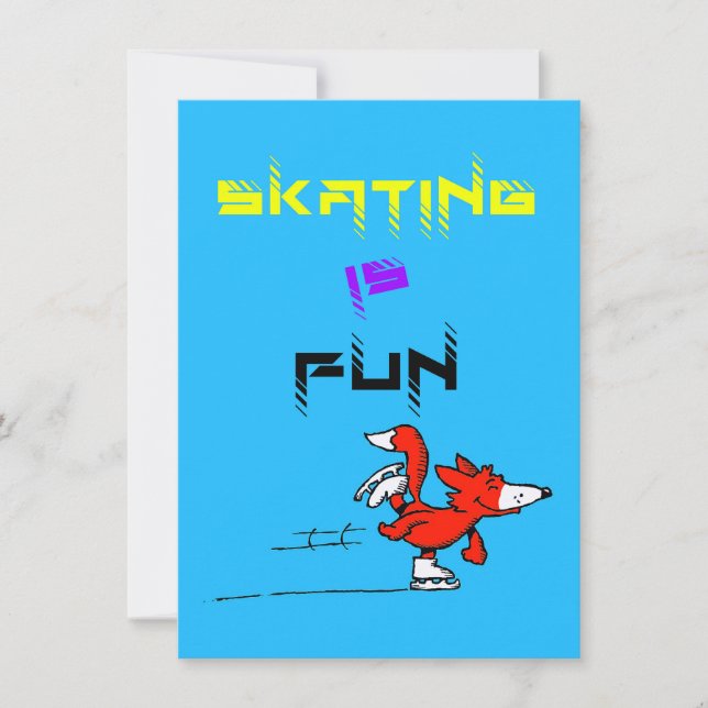 Tarjeta De Agradecimiento Patinaje deportivo Figura Fox Buddy (Anverso)